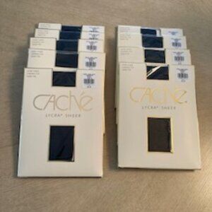 9 Pair Cache' Pantyhose, New, Sizes B & C